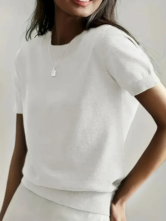 Women’s Lightweight Short Sleeve Knit Pullover Top