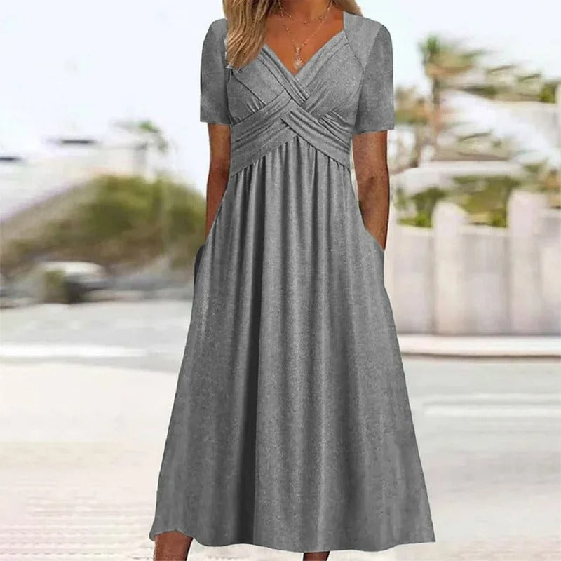 Women's V-Neck Short-Sleeve Dress