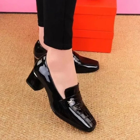 Modern Elegance Block Heel Loafers