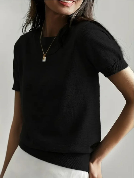 Women’s Lightweight Short Sleeve Knit Pullover Top