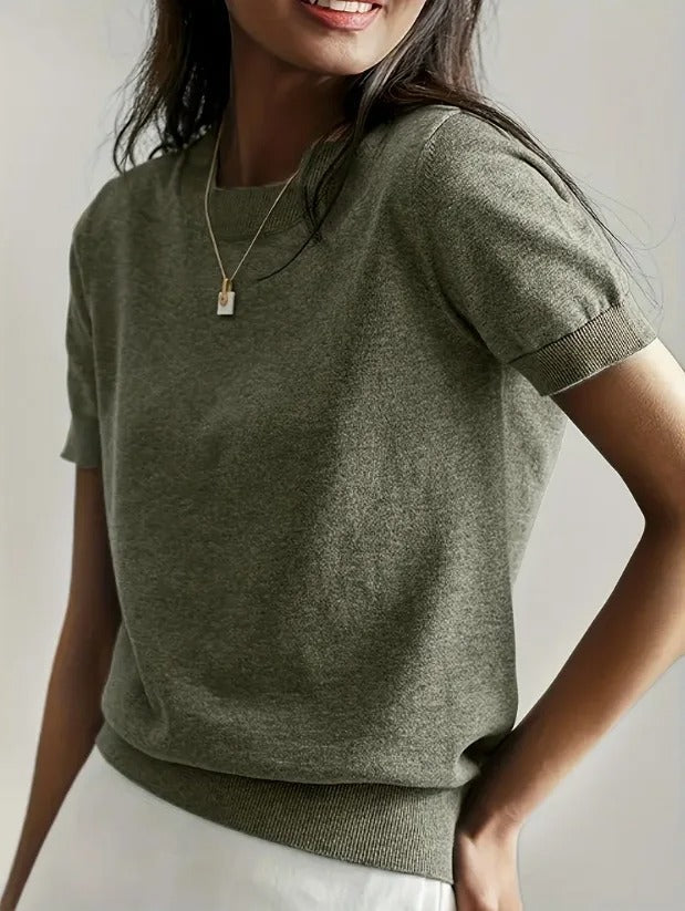 Women’s Lightweight Short Sleeve Knit Pullover Top