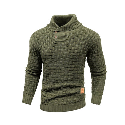 Men’s Woven Stand Collar Sweater