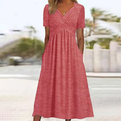 Women's V-Neck Short-Sleeve Dress