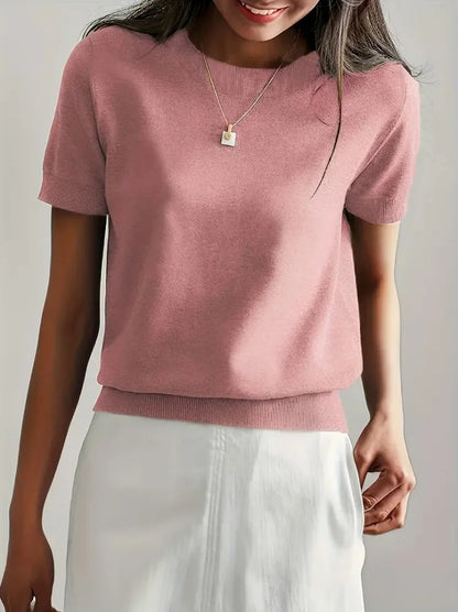 Women’s Lightweight Short Sleeve Knit Pullover Top