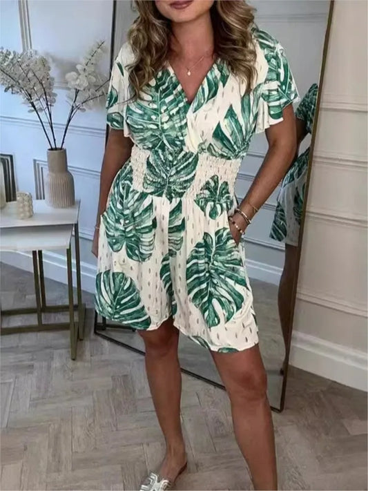Women’s Floral Polka Dot Pocket Playsuit