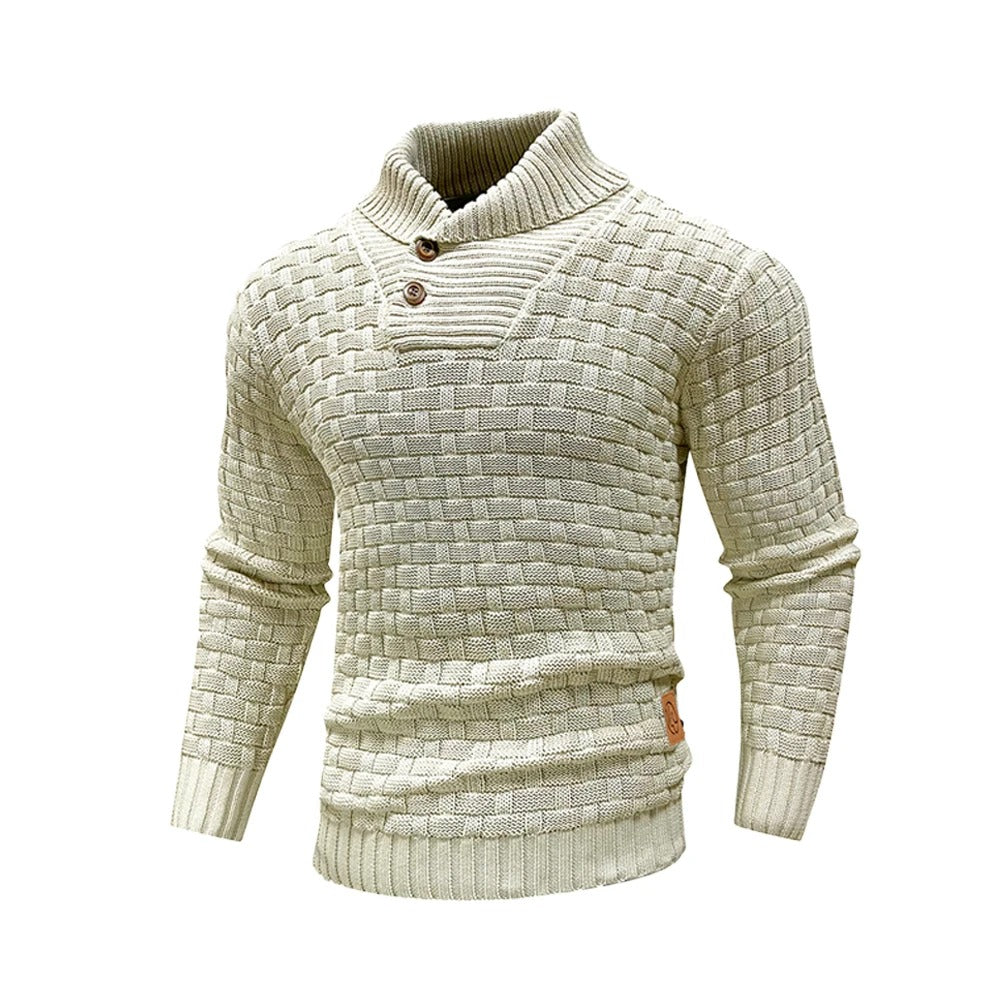 Men’s Woven Stand Collar Sweater