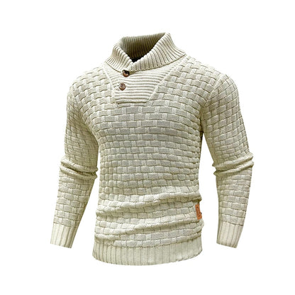 Men’s Woven Stand Collar Sweater