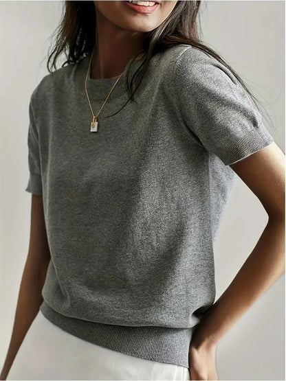 Women’s Lightweight Short Sleeve Knit Pullover Top