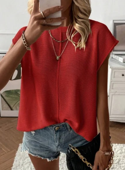 Women’s Lightweight Short Sleeve Knitted Top