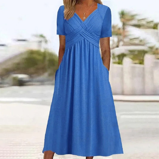 Women's V-Neck Short-Sleeve Dress