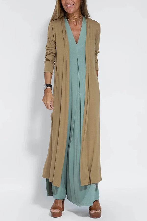 Women’s Flowy V Neck Sleeveless Maxi Beach Dress
