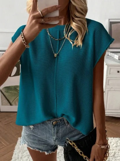 Women’s Lightweight Short Sleeve Knitted Top