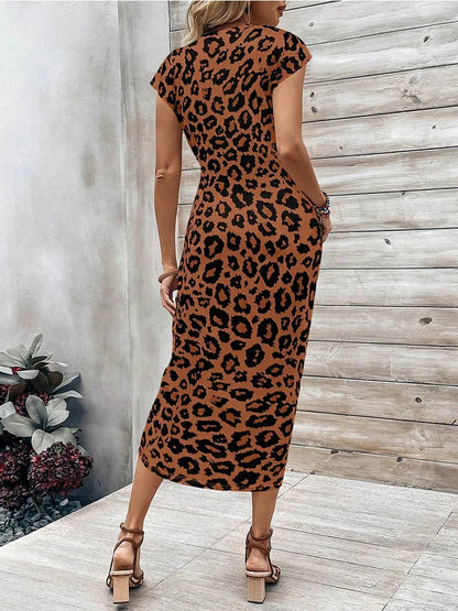 Women’s Printed Waist-Knot Midi Dress