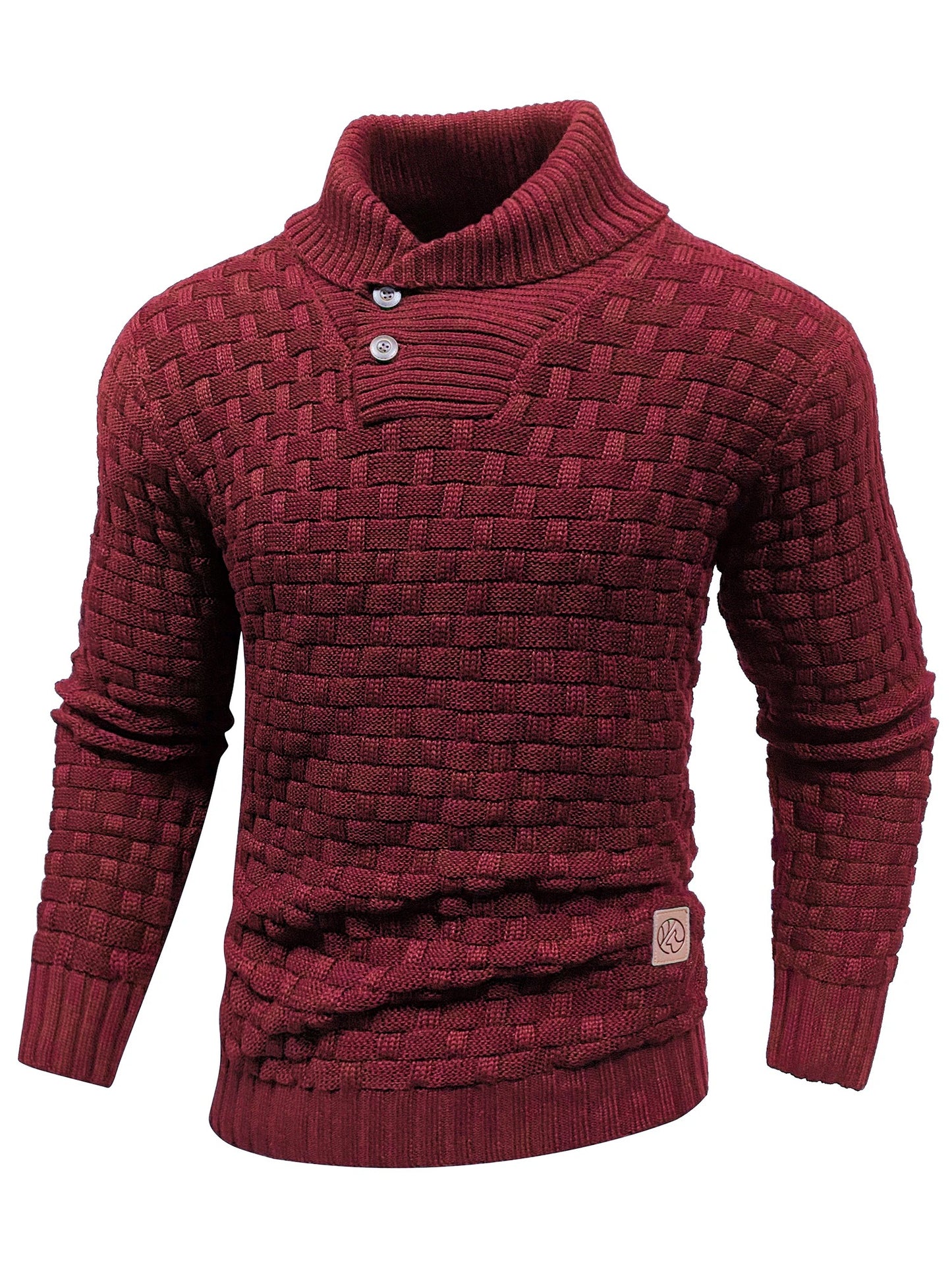 Men’s Woven Stand Collar Sweater