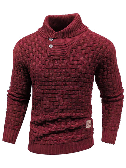 Men’s Woven Stand Collar Sweater