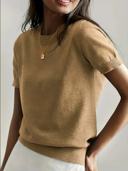 Women’s Lightweight Short Sleeve Knit Pullover Top