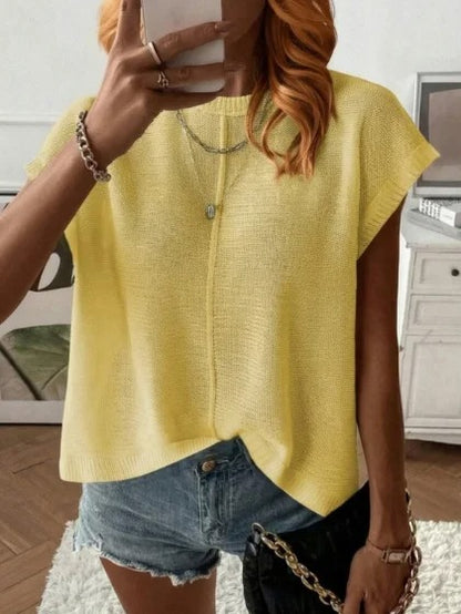 Women’s Lightweight Short Sleeve Knitted Top