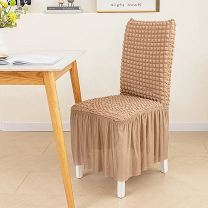 Textured Seersucker Stretch Dining Chair Cover