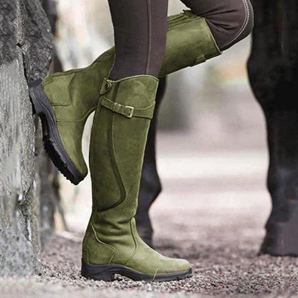 Women’s Waterproof Leather-Look Knee High Boots