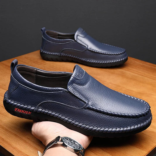 Men's Italian Leather-Look Loafers