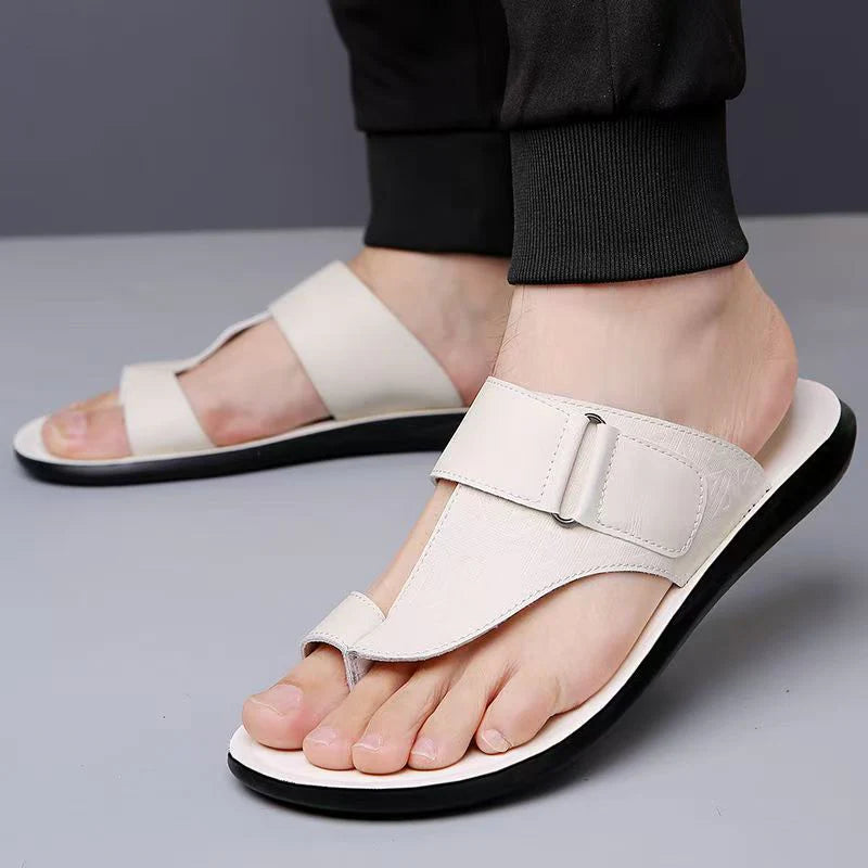 Men’s Geometric Strap Toe-Loop Sandals