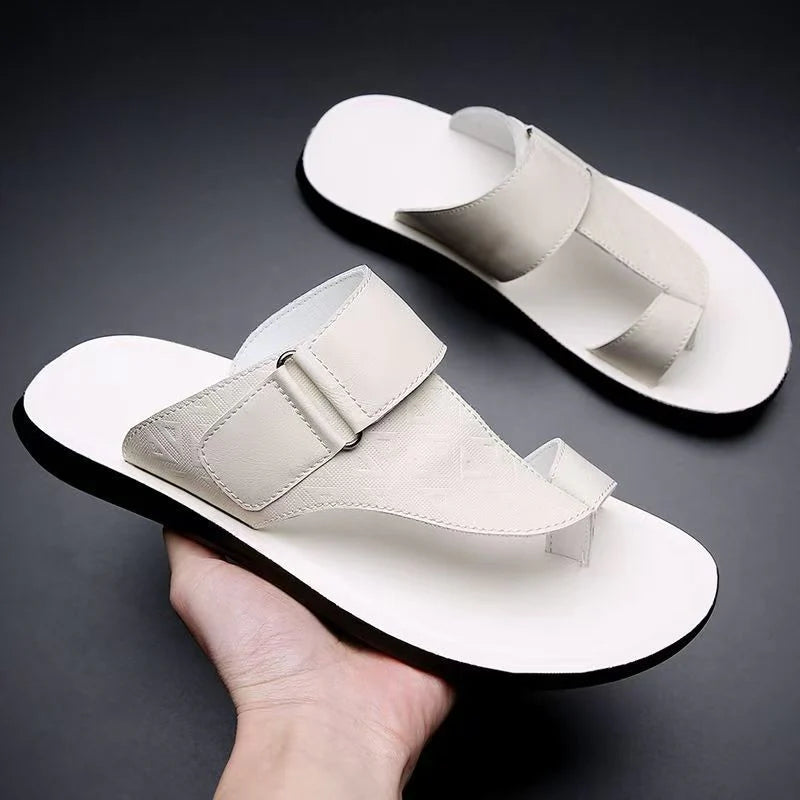 Men’s Geometric Strap Toe-Loop Sandals