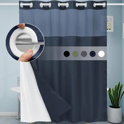 Hookless Double-Layer Waffle Shower Curtain