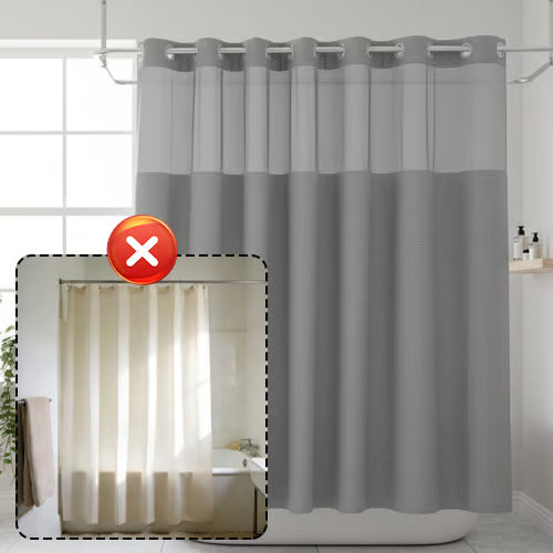 Hookless Double-Layer Waffle Shower Curtain