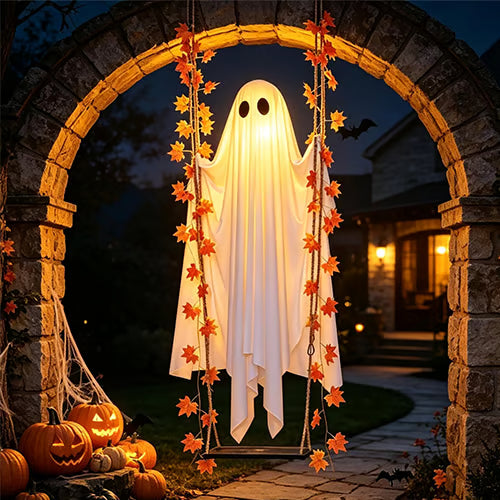 LED Swinging Ghost Halloween Decoration