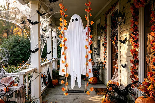 LED Swinging Ghost Halloween Decoration