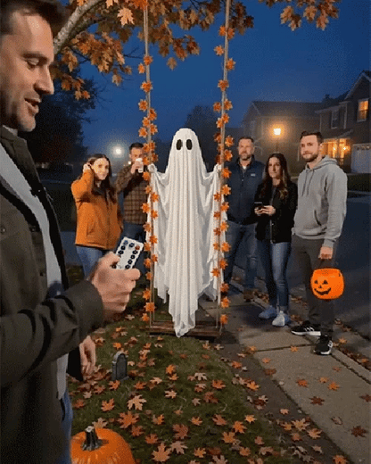 LED Swinging Ghost Halloween Decoration