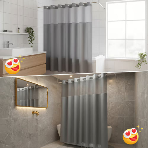 Hookless Double-Layer Waffle Shower Curtain