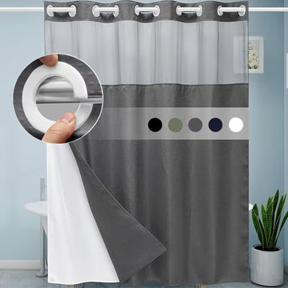 Hookless Double-Layer Waffle Shower Curtain