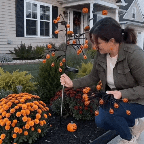 Solar Pumpkin Garden Stake Lights