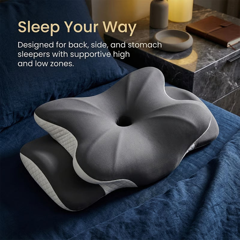 Contoured Dual Height Memory Foam Pillow