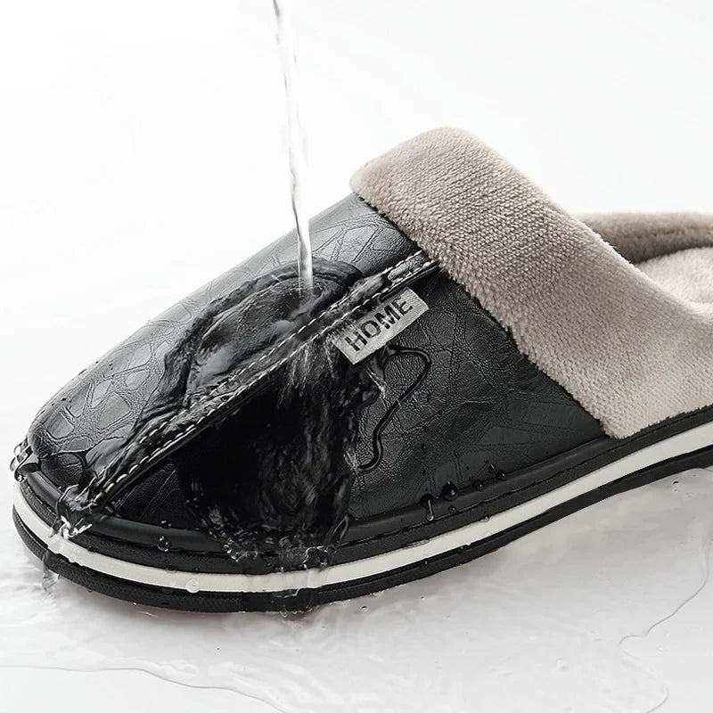 Elegant Leather-Look Comfort Slides