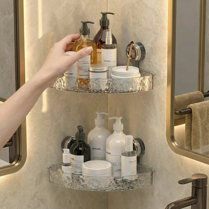 Corner Suction Bathroom Storage Shelf
