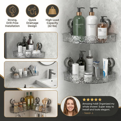 Corner Suction Bathroom Storage Shelf