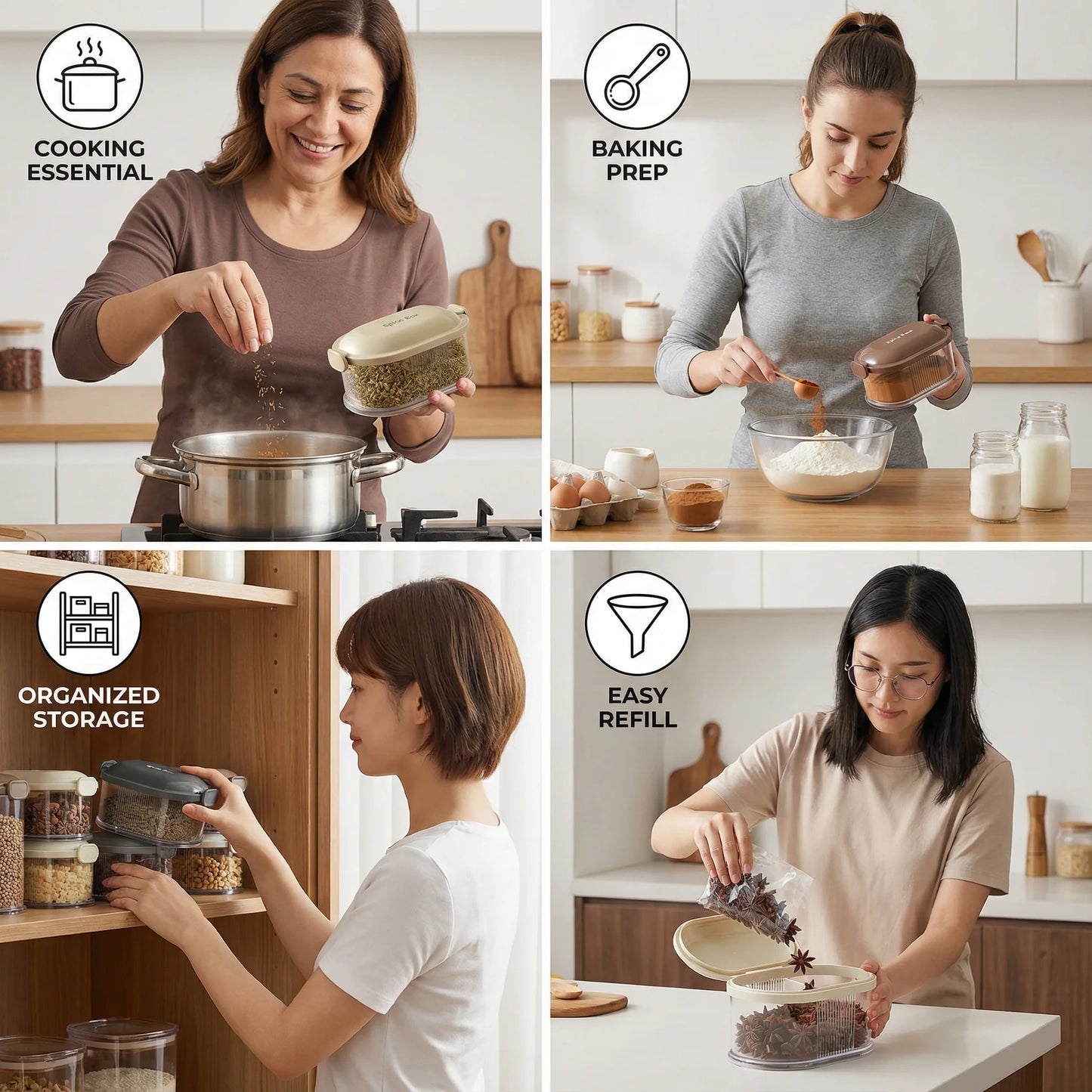Stackable Clear Spice Storage Containers