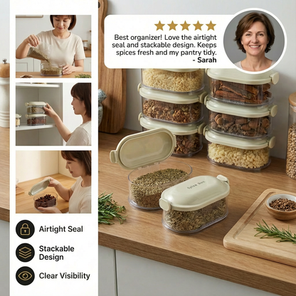 Stackable Clear Spice Storage Containers