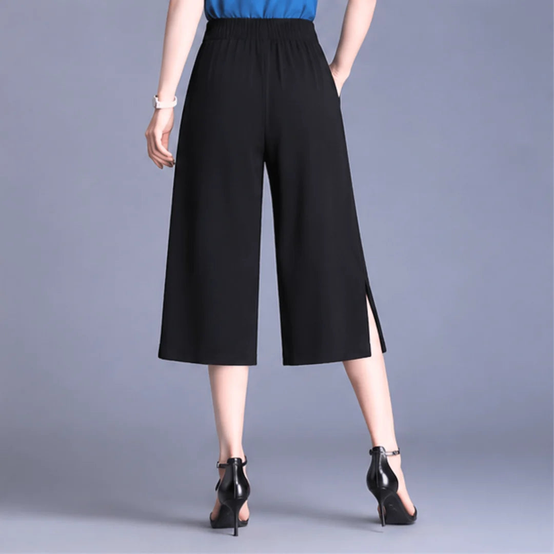Women's Side Slit Wide Leg Trousers