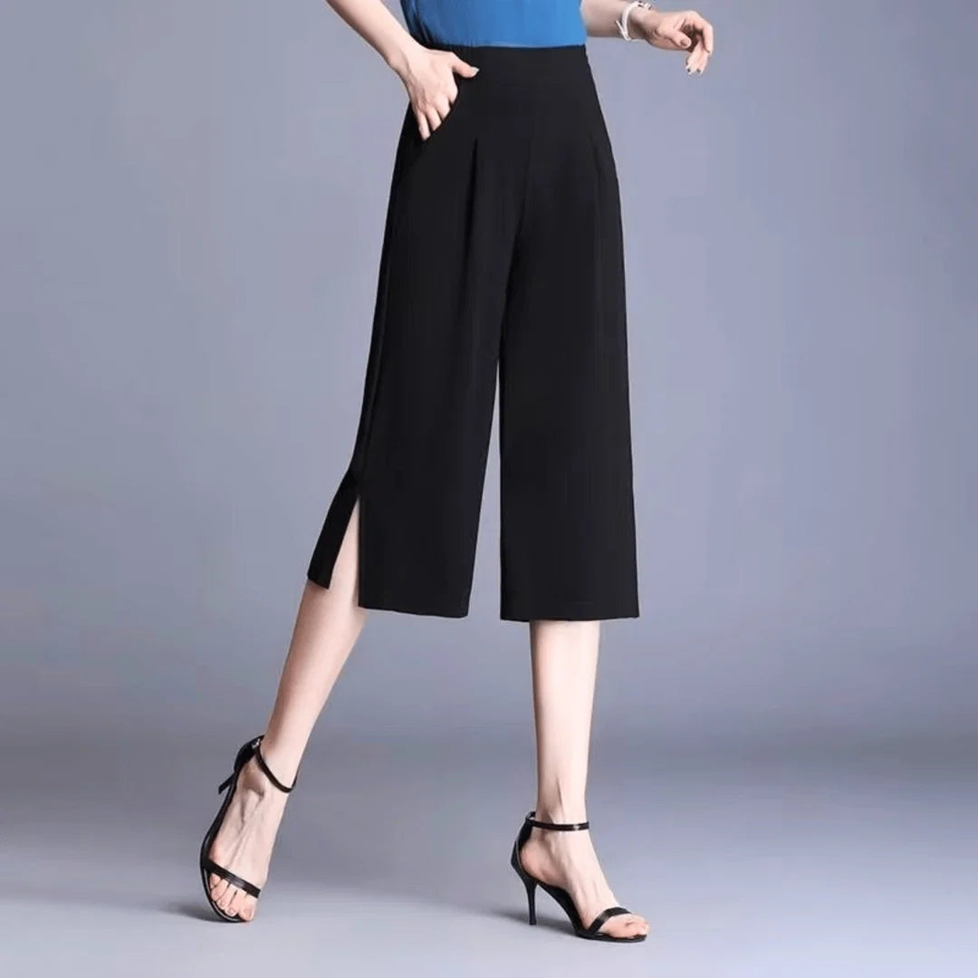 Women's Side Slit Wide Leg Trousers