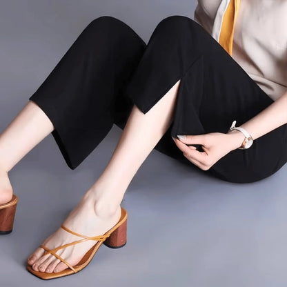 Women's Side Slit Wide Leg Trousers
