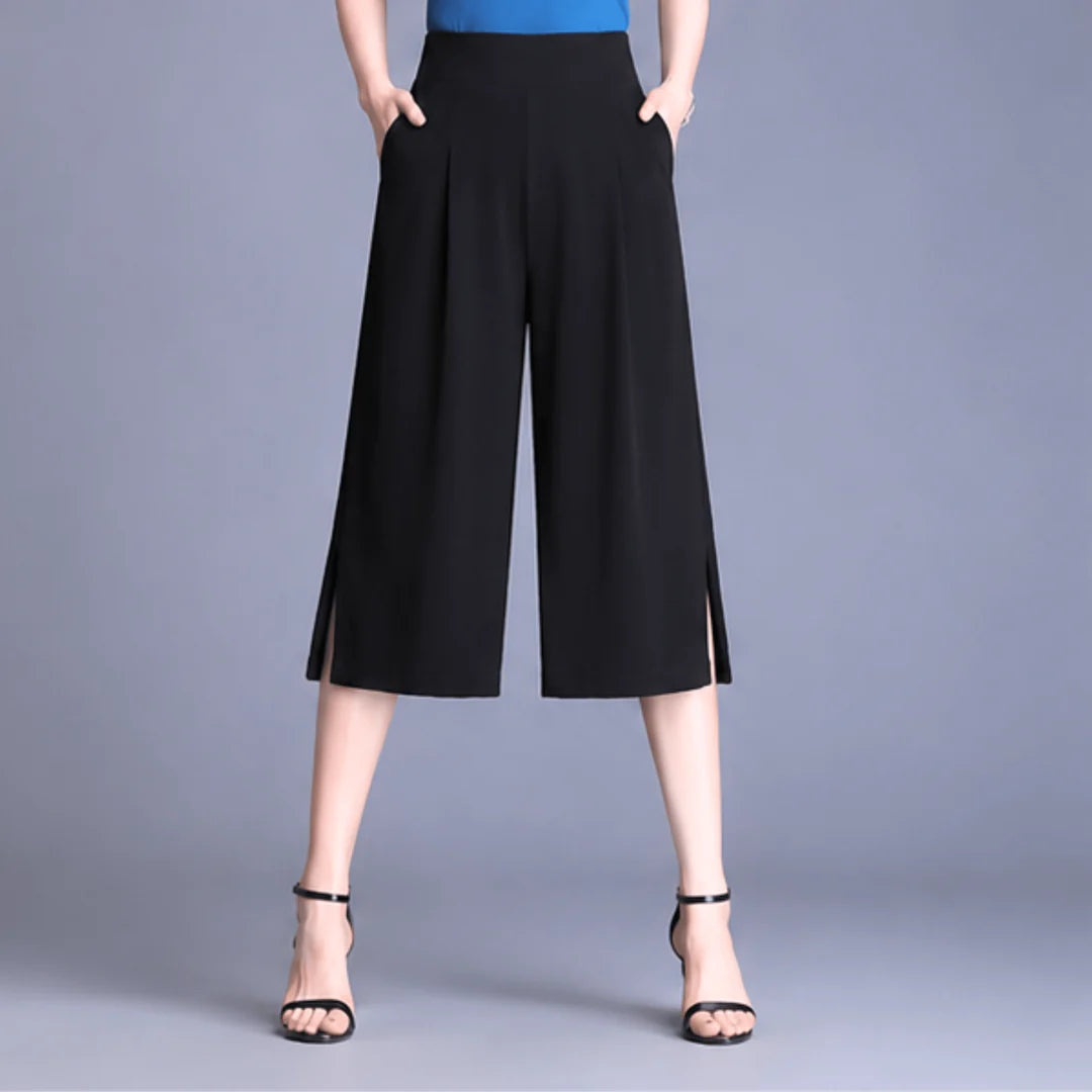 Women's Side Slit Wide Leg Trousers