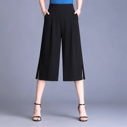 Women's Side Slit Wide Leg Trousers