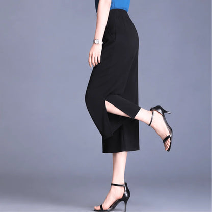 Women's Side Slit Wide Leg Trousers