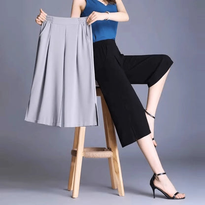 Women's Side Slit Wide Leg Trousers
