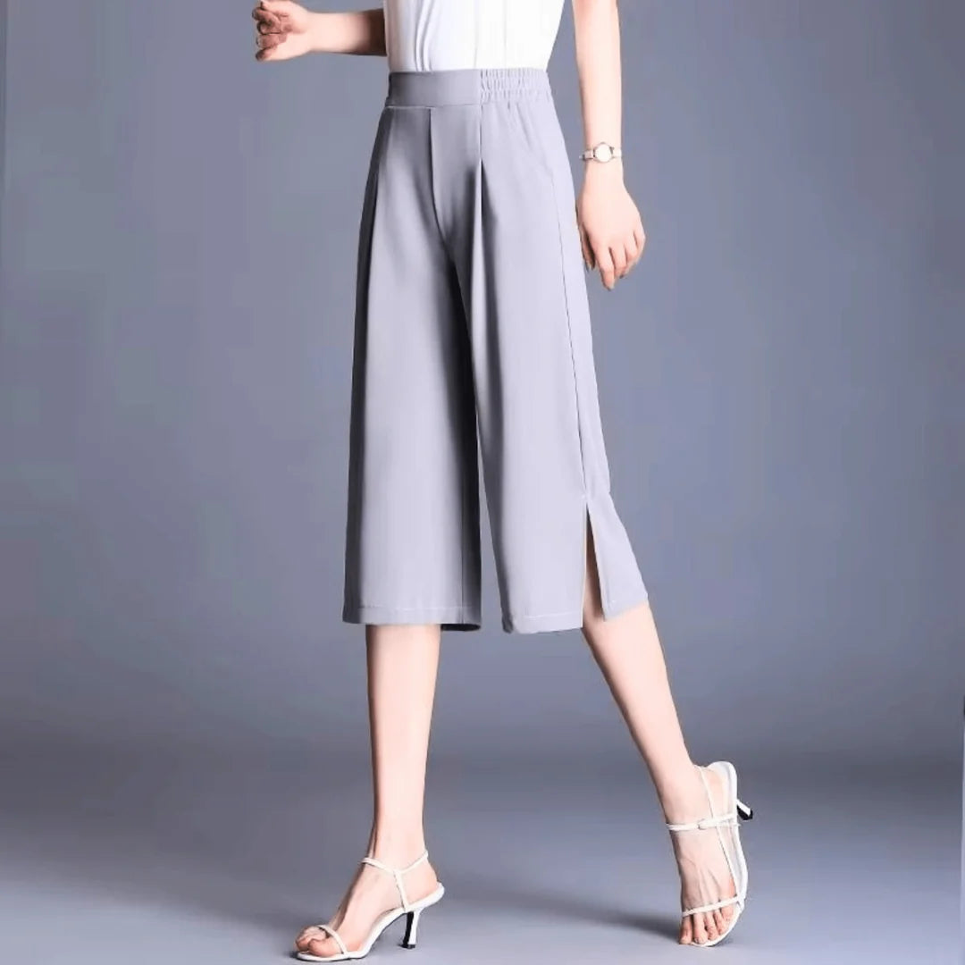 Women's Side Slit Wide Leg Trousers