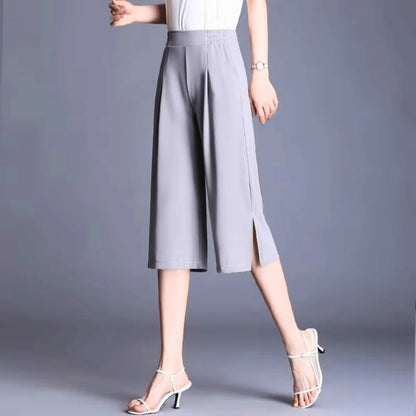 Women's Side Slit Wide Leg Trousers
