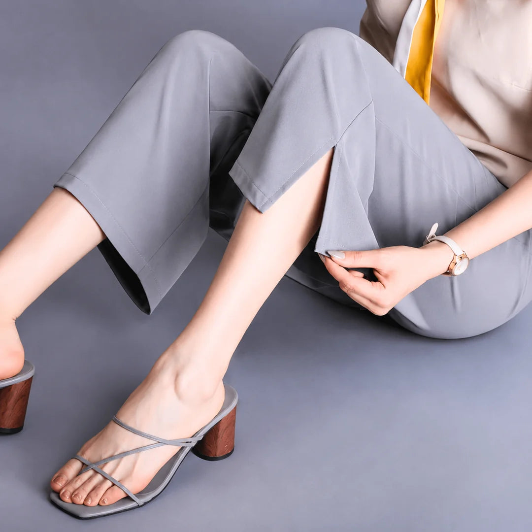 Women's Side Slit Wide Leg Trousers